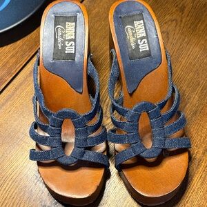 Anna Sui Denim Blue Candies Clogs
